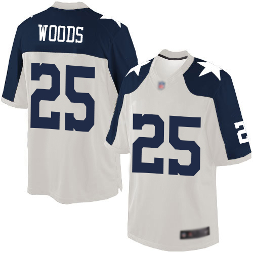 Men Dallas Cowboys Limited White Xavier Woods Alternate 25 Throwback NFL Jersey